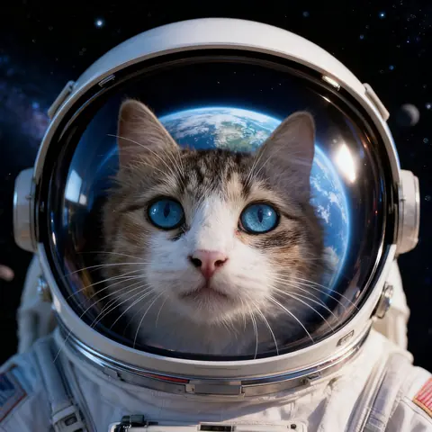 Cat portrait as an astronaut