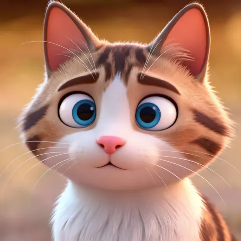 Cat portrait in Pixar 3D style