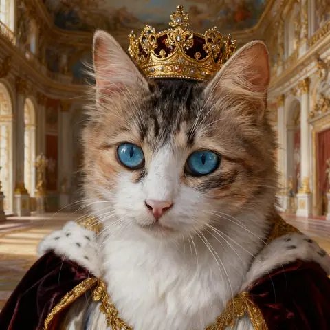 Cat portrait in renaissance royal style