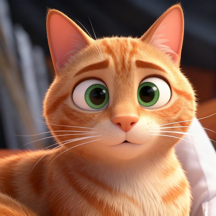 Cat portrait in a custom art style