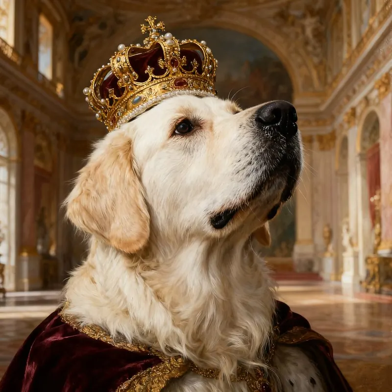 Dog portrait in a custom art style