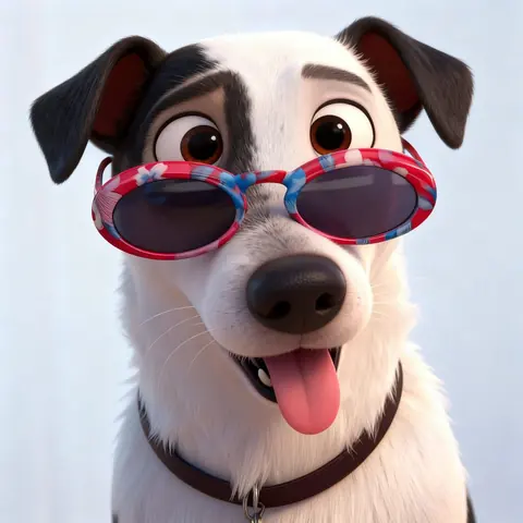 Dog portrait in a custom art style