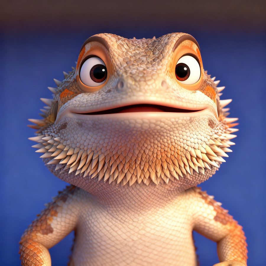 Gecko portrait in a custom art style