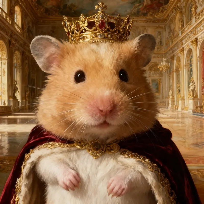Hamster portrait in a custom art style