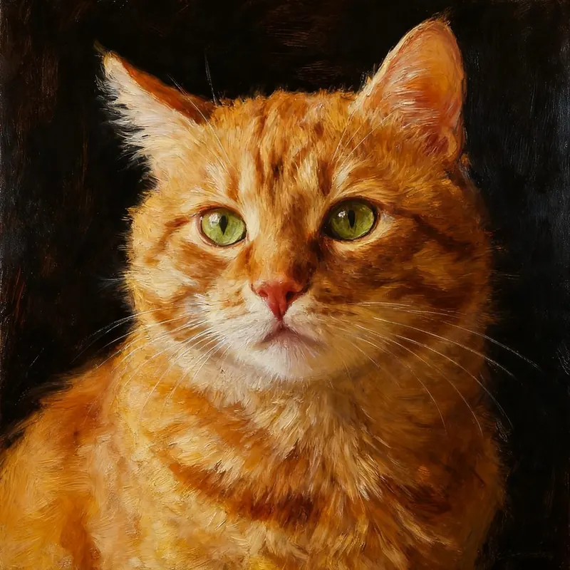 Cat portrait in a custom art style