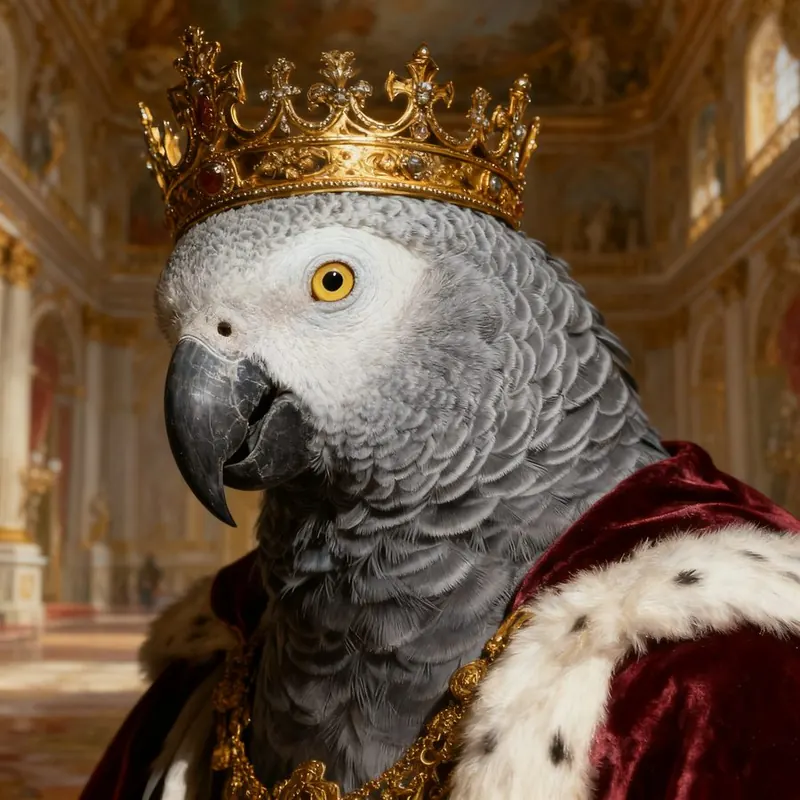 Parrot portrait in a custom art style